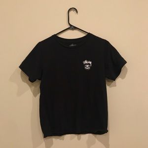 stussy black logo t-shirt